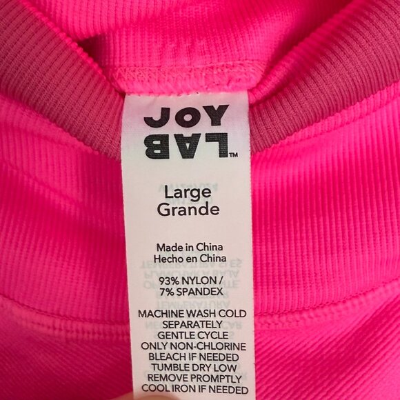 Joy Lab Short Size Large Bright Neon Pink Stretch Target - Picture 3 of 4